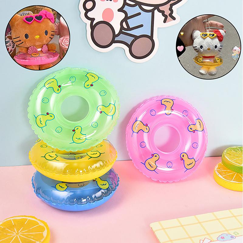 2Pcs Kids Mini Swim Ring Bath Toy Summer Fun Swimming Pool Accessory Float Ring Toys For Rubber Ducks Doll Inflatable Bath Toy
