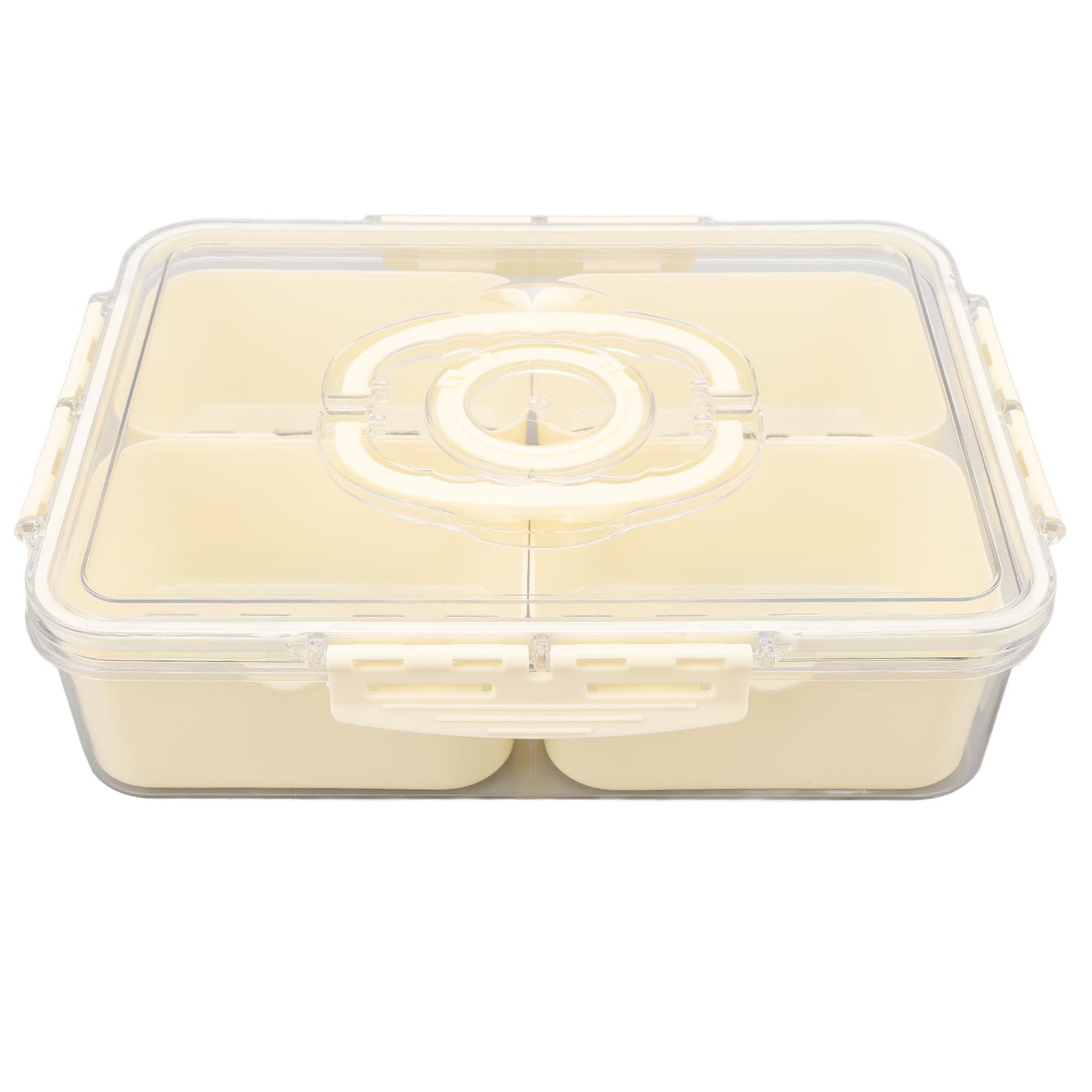 

Sealed Food Storage Container with Lid,4-Compartment Divided Fridge Organizer Box (BPA Free,US FDA) A