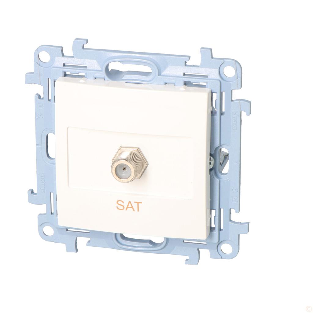 Single F-type Antenna Socket (module), White Simon10