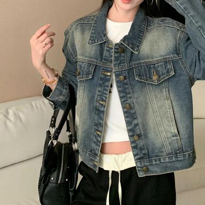 Women's Chic Denim Jacket: Short, Waist-Cinched, Versatile & Slimming for 2026 Spring/Autumn