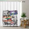 Crayon Shin-Chan Cheese & Shiro 2D Print Waterproof Shower Curtain, Cute Cartoon Bathroom Decor With Hooks