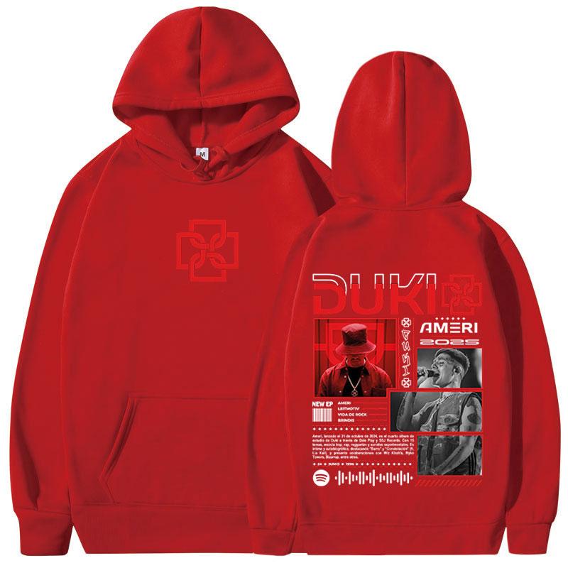 Rapper Duki Ameri World Tour  Hoodies Men's Women Fleece Casual Oversized Sweatshirt Fashion Hip Hop Long Sleeve Pullovers