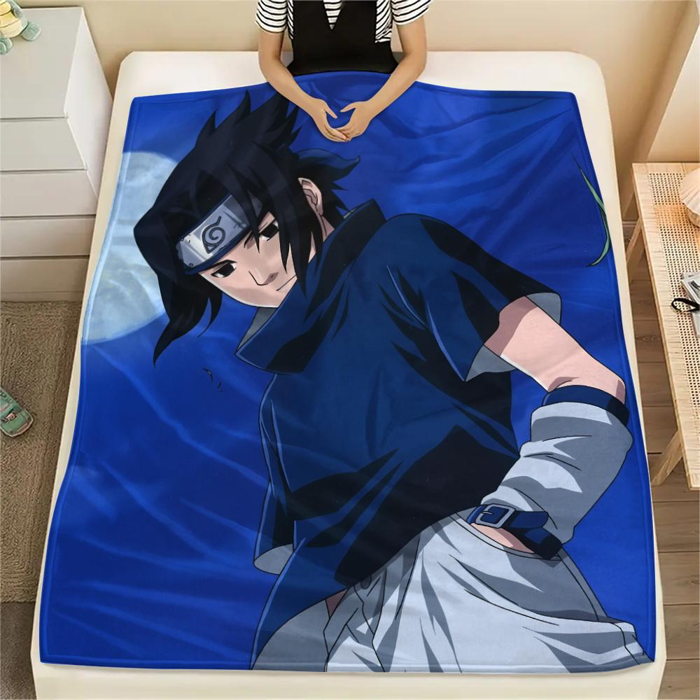 Flanelová deka se vzorem Sasukeho Uchihy, Vysoce kvalitní, Pohodlná pro všechna roční období, Domácí dekorace, Teplo a pohodlí, Perfektní pro dárky.