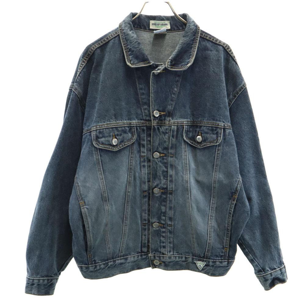

GUESS JEANS 90s Old Canadian Denim Jacket L Blue Greige Men s Used