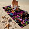 Custom Name Ultra-Soft Beach Towel with Truck Theme,Ideal for Pool - Camping, Diving - Perfect Travel Essential, Vibrant Beach Towel.