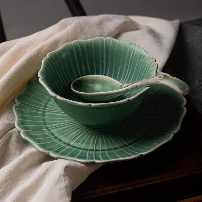 Elegant Lotus Design Individual Dinnerware Set