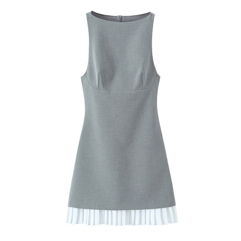 Kaslead New Arrival Women's Clothing Fashion Style Silm Poplin Patchwork Short Dress 2305554