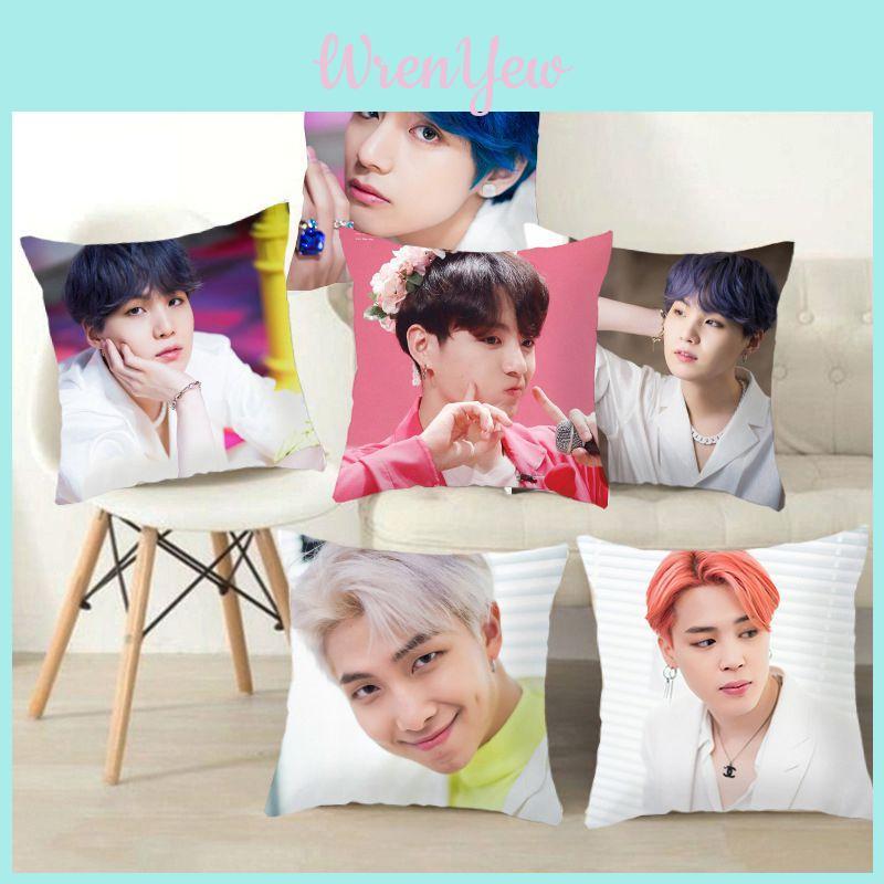 Rahat 45cm Kpop Bts Bangtan Boys Yastık Kılıfı Dekoratif Yumuşak Yastık Kılıfı Ev İçin