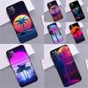 Retrowave Neon Palms Tree Bumper Case For iPhone 16 15 14 Pro Max 11 12 13 Pro Max Mini XR 16e 16 15 Plus Phone Cover