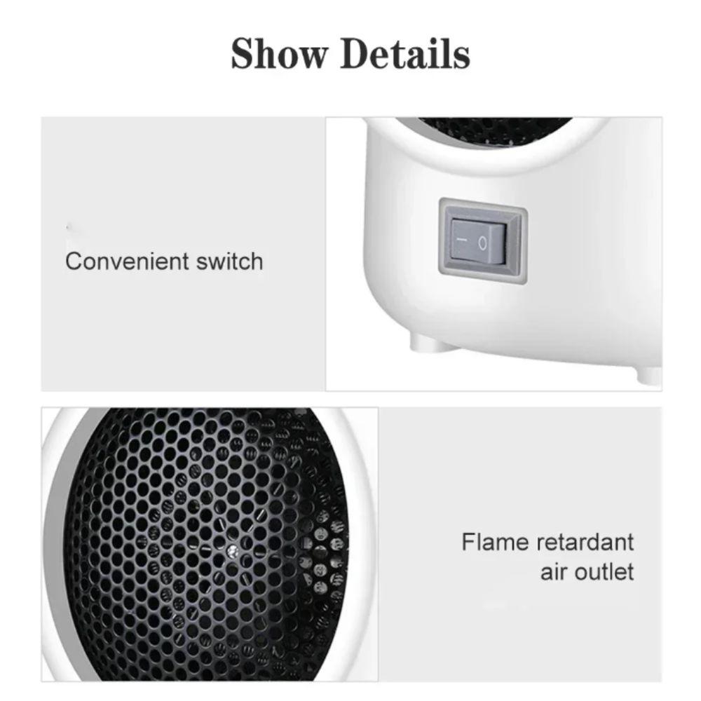Mini Size Electric Heater Quick Heating Hot Air Blower Portable Heater  Dormitory Use