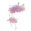Fairy Chiffon Pearl Flower Tassel Hair Clip - Vacation Style Duckbill Bangs Accessory