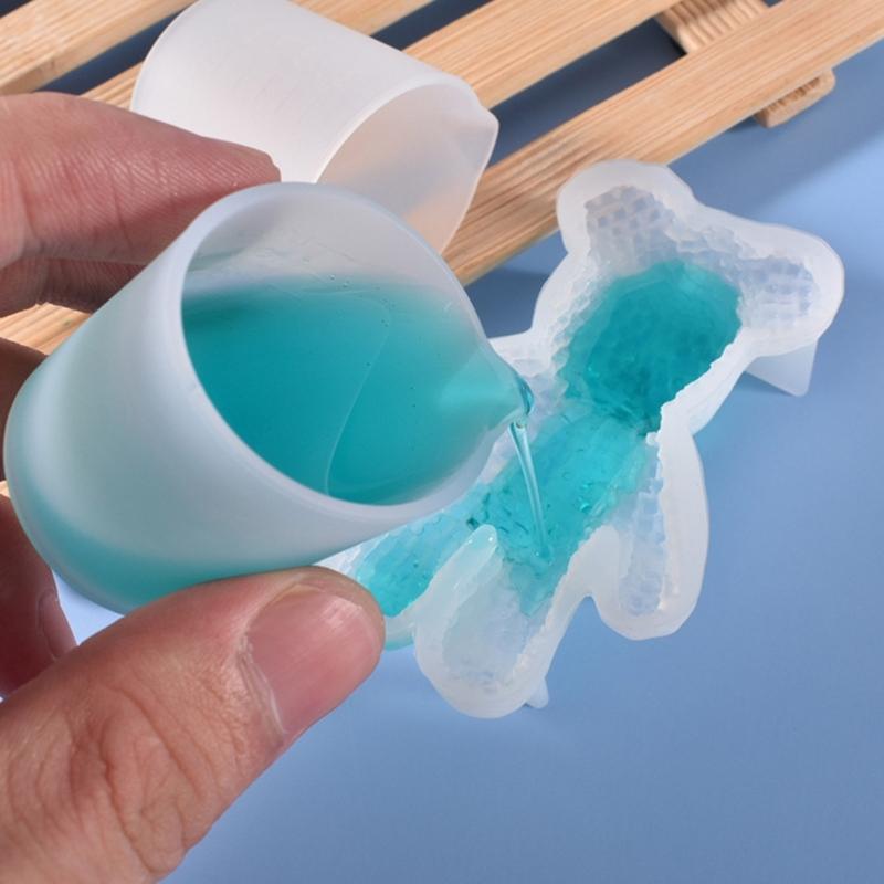 2 Pcs Silicone Measuring Cup Non-stick Mixing Cups Reusable Resin Supplies Cups for Resin DIY Craft Jewelry Making