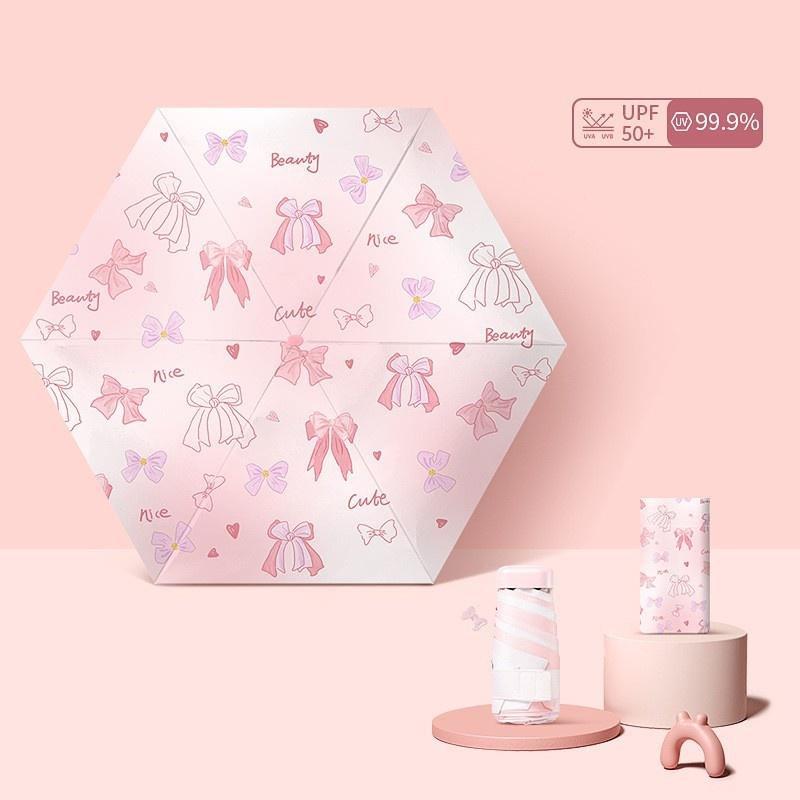 Compact and Convenient Flat Six Fold Pocket Umbrella All-weather Small Manual Umbrella Small Fresh Outdoor Sunshade Umbrellas