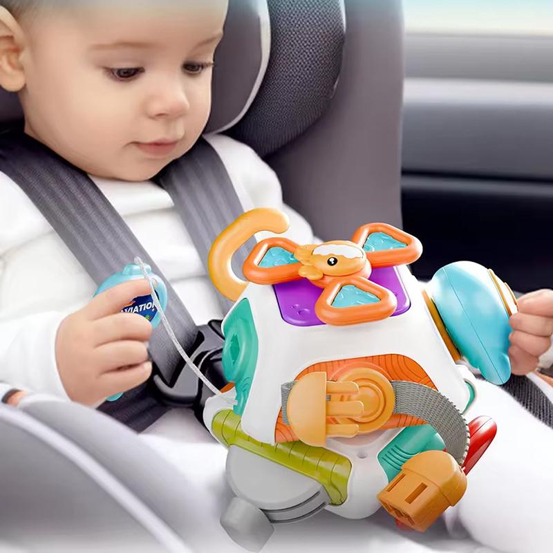 

Baby Busy Board Cube Montessori Sensory Toys For Toddler Educational Learning Activities Travel Toy Lock Box Fine Motor Skill B