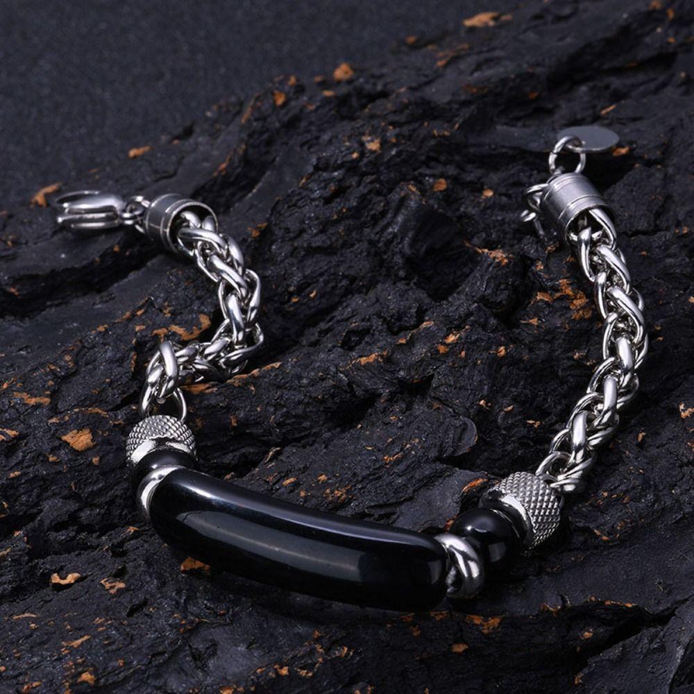 Stylish Bead Bracelet Tiger-eye Stone Men's Bracelet Jewelry Twist Chain Bangle  Jewelry