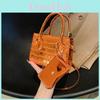 Sac à bandoulière rétro élégant pour femme, motif crocodile couleur unie, disponible en argent, rose, vert, orange et noir