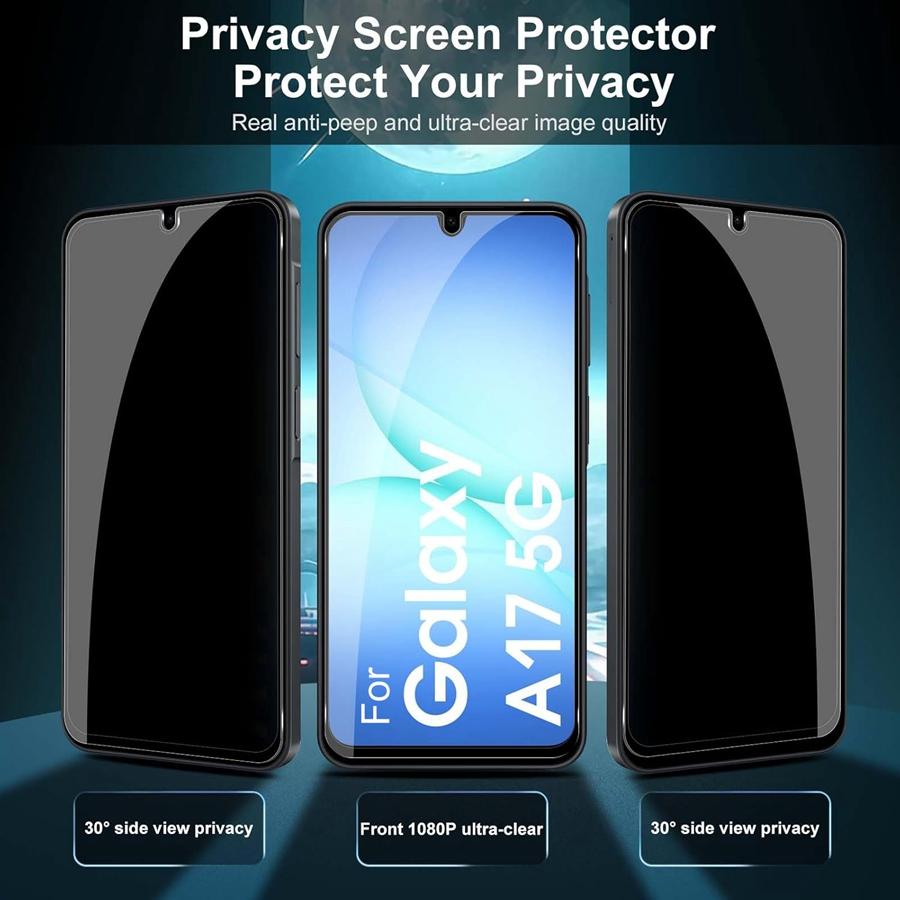 Datenschutz Panzerglas für Samsung Galaxy A17 5G/A17 /A26 5G 2+2 Stück Anti-Spionage Displayschutz + Kameraobjektiv-Schutzfolie 9H Anti-Peeping Glas