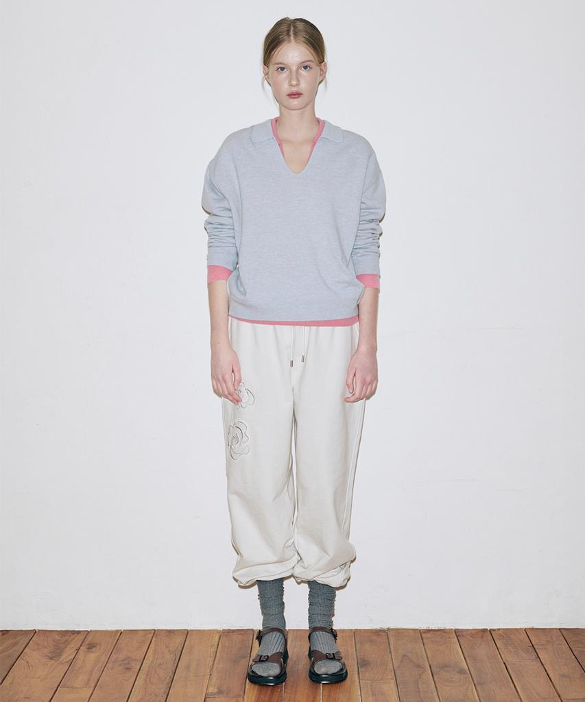 SINOON Sinoon Logo Collar Knit (Blue)