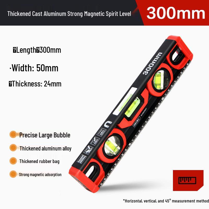 Deli Tools Precision Aluminum I-Beam Level: Strong Magnet, Industrial Grade, Precision Milled, Anti-Drop