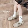 Korean Style Girls' Mid-Calf Cartoon Cotton Socks for Spring and Autumn, Suitable for Children and Students