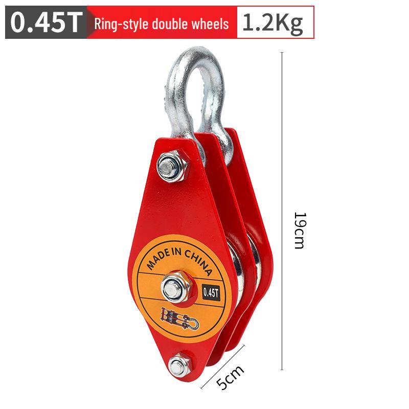 Heavy-Duty Mini Lifting Pulley with Hook and Positioning Wheel
