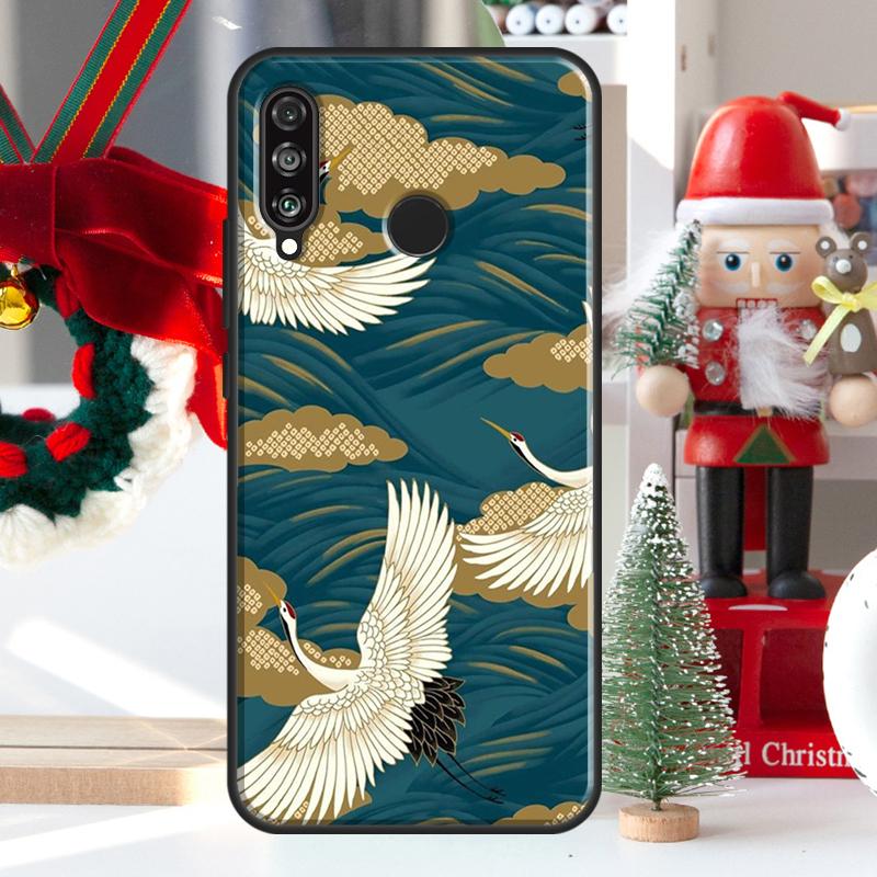 

Японские журавли Арт Для Huawei Nova 12i 11i 8i 12s Y73 Y72 Y61 Y91 Y90 Y70 Y60 9 10 SE P60 Pro P30 P40 Lite Чехол Nova 11 Pro