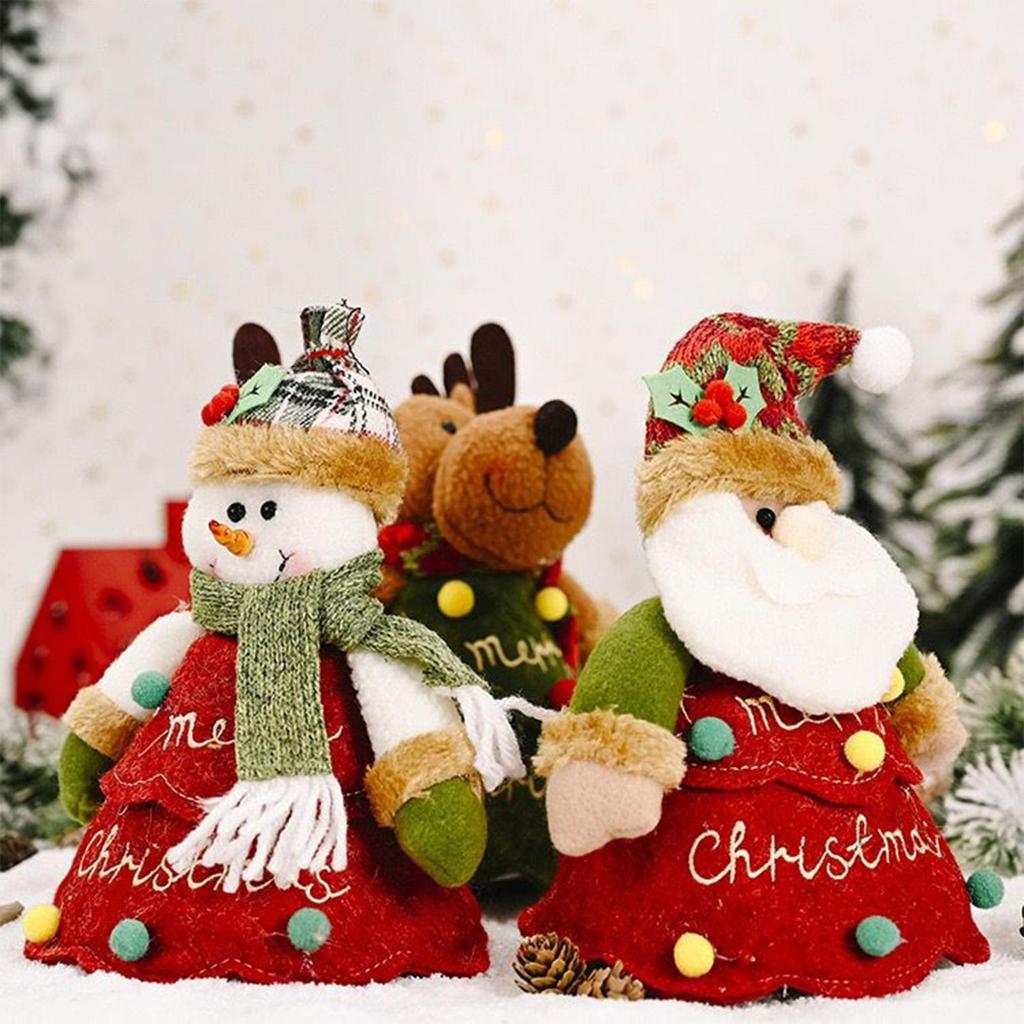 Weihnachts-Goodie-Bags 3 Stück Wiederverwendbare Reißverschlusstasche 3D-Puppe Weihnachtsmann Schneemann Reh Weihnachts-Geschenktüten für Süßigkeiten Leckerbissen Kekse
