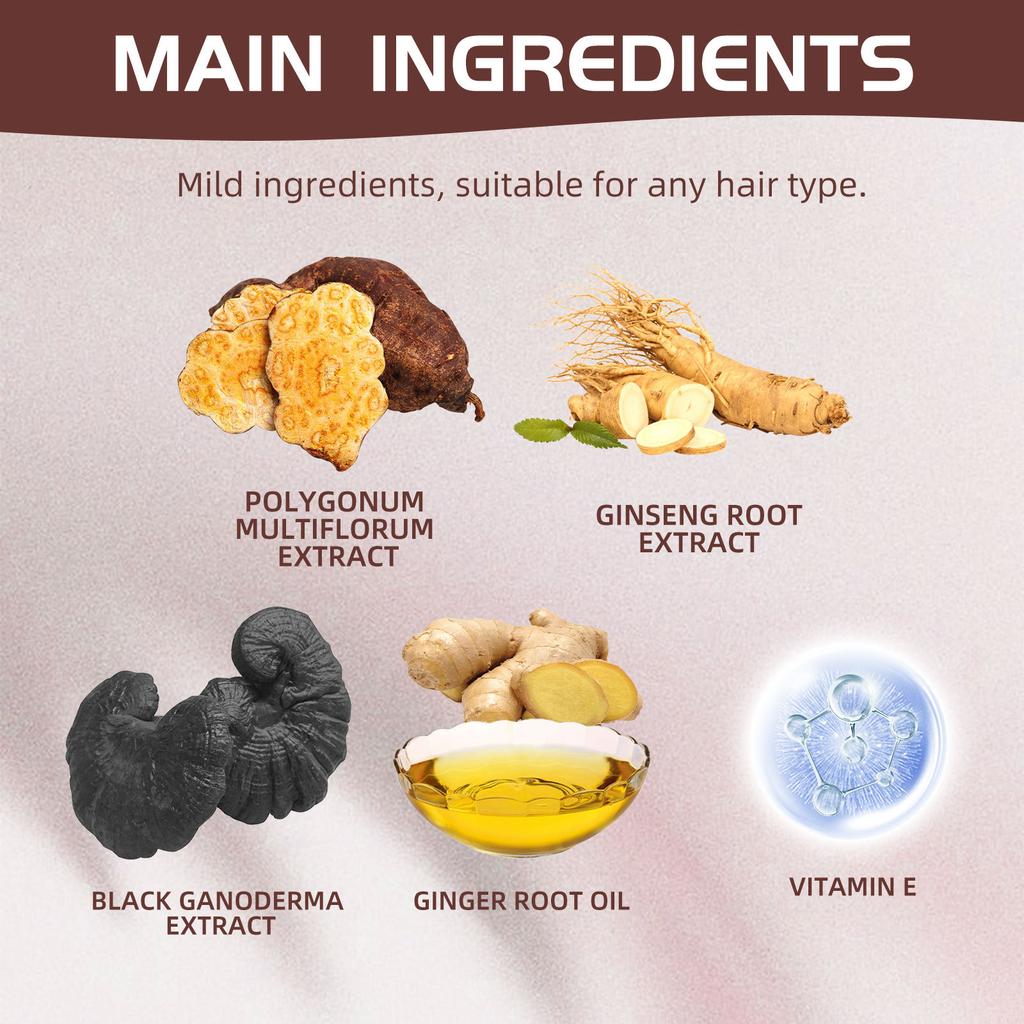 EELHOE Hair Shampoo Polygonum Ginger Essence Hair Darkening Shampoo Soap Natural Organic Gray Reverse Hair Cleansing 1pc