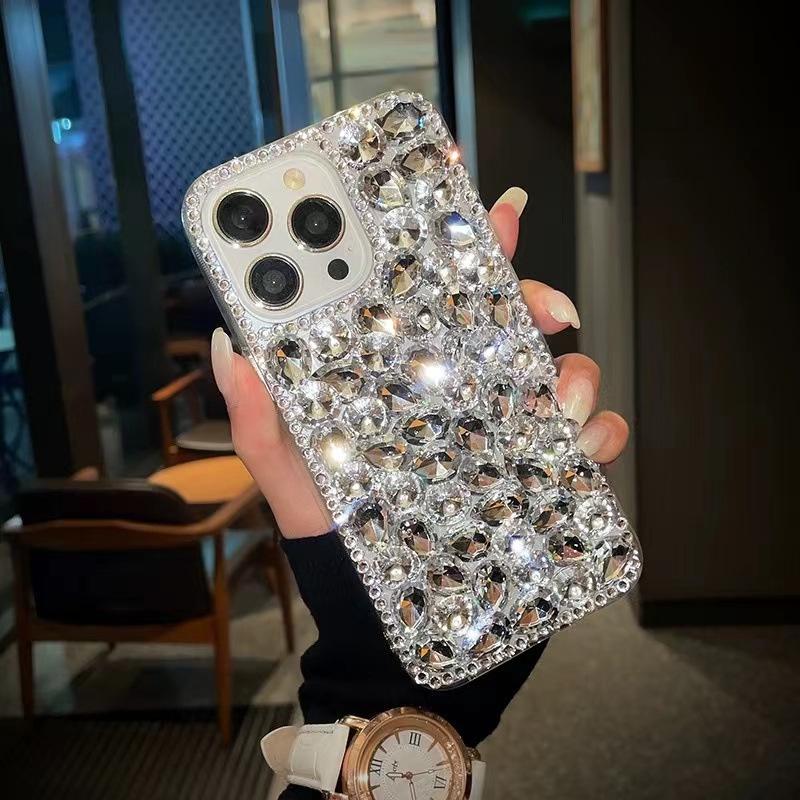 Luxuriöse Voll-Diamant-Schutzhülle für iPhone 17 Pro Max, iPhone 16 und iPhone 13 - Modisch und stoßfest.