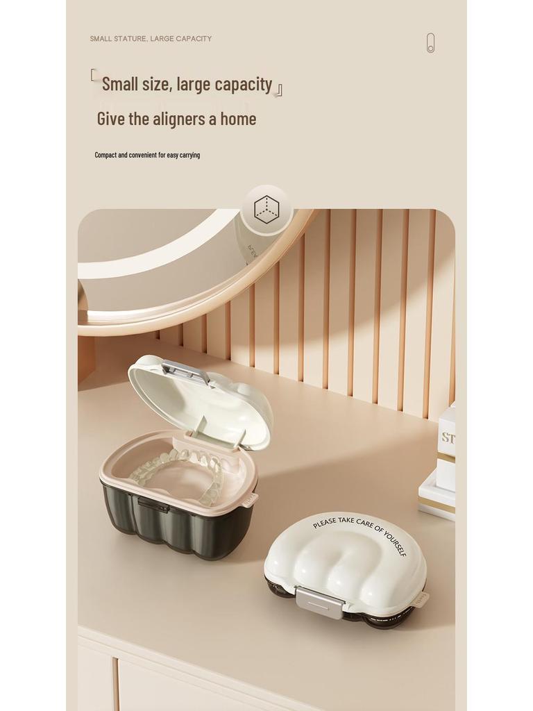 Portable Retainer Case: Large Silicone Box for Invisible Aligners, Dentures & Orthodontics