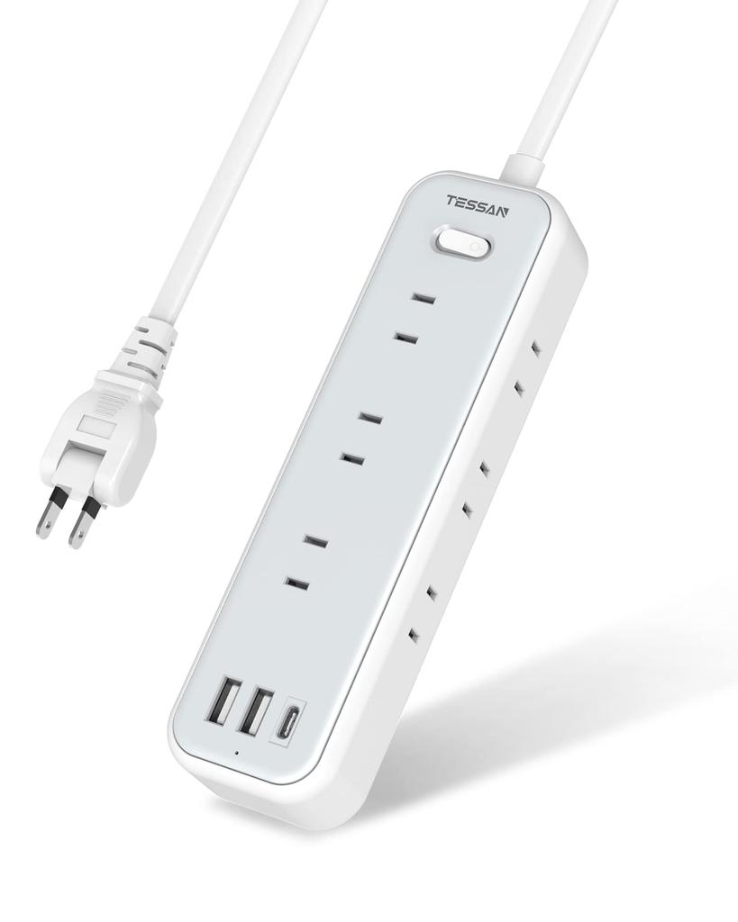TESSAN 2m Extension Power Strip with and Octopus 9 AC 1 2 Octopus with Group OA Power Cord Cord, USB-C Outlets, Outlets, USB-C, Type-A Outlets,