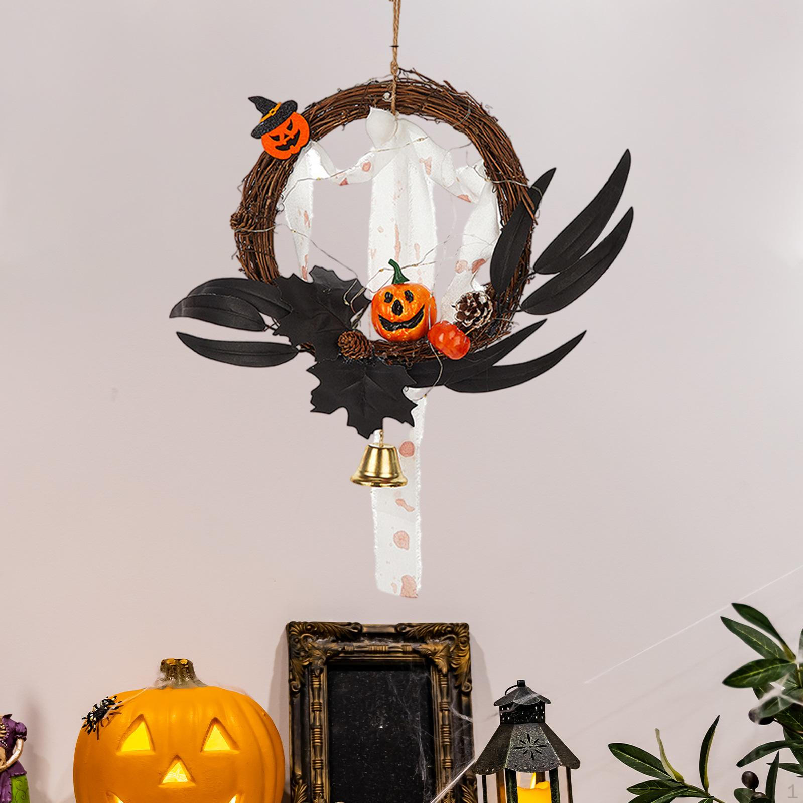 

Венок на Хэллоуин, жуткие украшения, гирлянда для дома с привидениями, настенная подвеска для фотореквизита