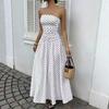 European and American Summer New Sexy Off-the-shoulder Polka-dot Elegant and Thin Dress