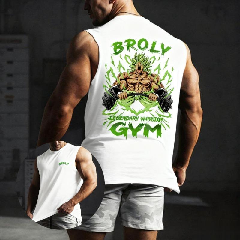 

Dragon Ball Broly Gym Vest Men s Sleeveless T-shirt Anime Print Oversized Casual Graphic Tank Tops Streetwear New Summer Fashion XXS