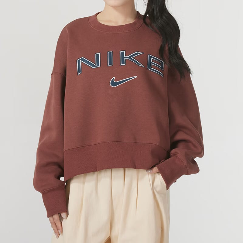 Nike Sweatshirts Women's Umber Crew Neck Moderate FV7675-218