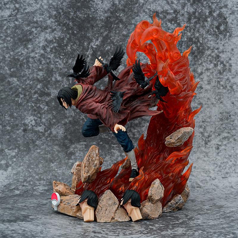 2026 Hot Naruto Anime Figures Throne Uchiha Itachi Turn Around Crow Scenes Action Figure Collect Ornaments PVC Model Gift Toys
