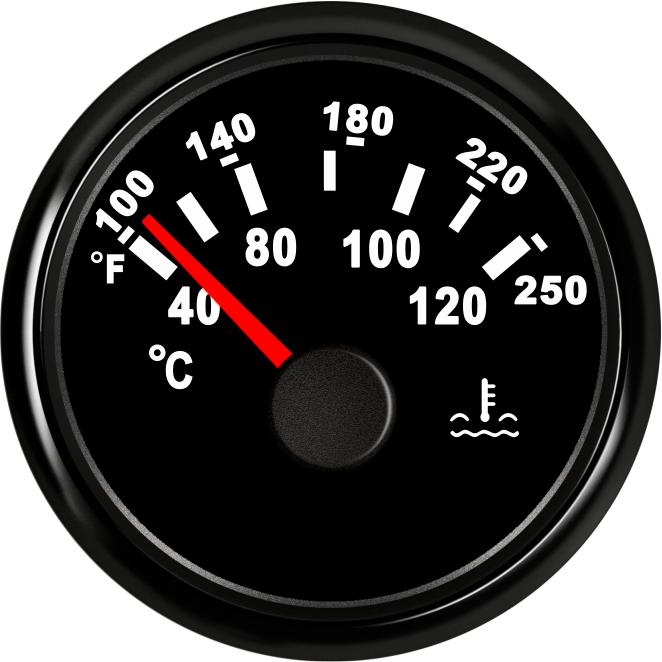 N 52mm Water Temp Gauge Temperature Meter 40-120℃ Waterproof Temp Indicator with Red Light Temperature Sensor 10~21mm Optional