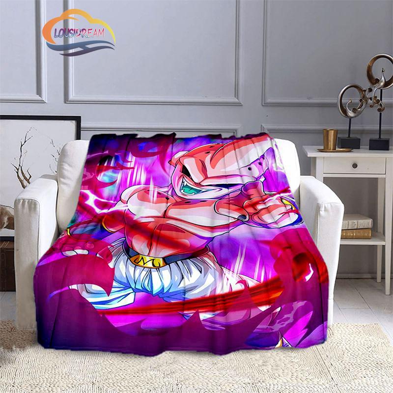Japanische Animation Rolle Majin Buu 3D-Druck Tagesdecke Decke Anime-Charaktere Buu Flanelldecken Überwurfdecken