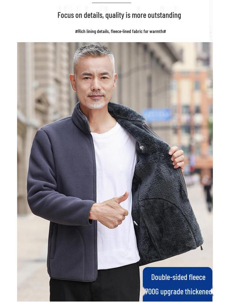 Luomon Men's Plus-Size Warm Fleece Winter Jacket