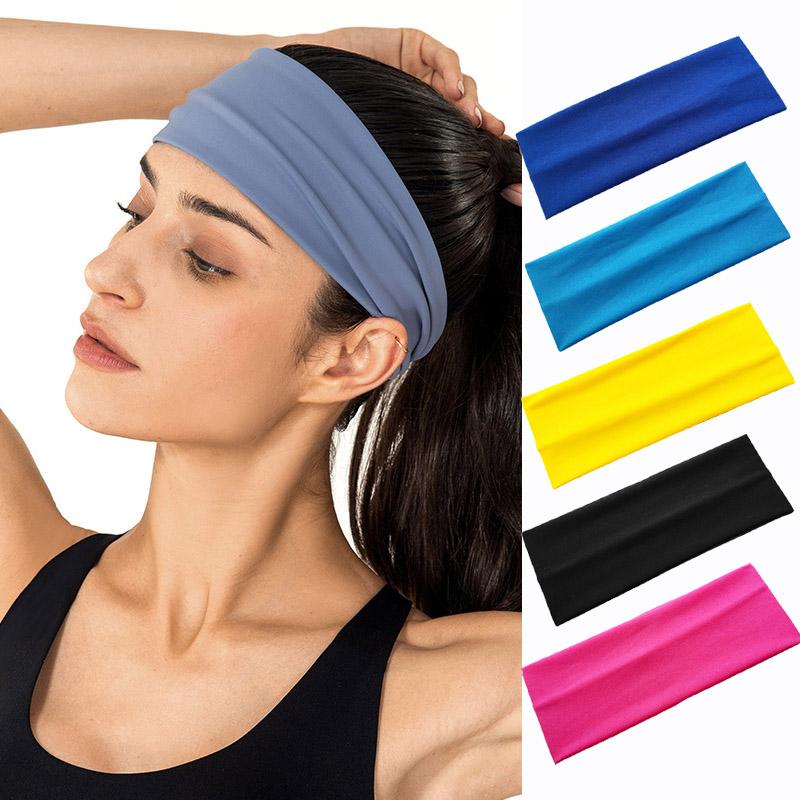 24CM Široká Vysoce Elastická Sportovní Čelenka Pro Ženy Letní Odvádějící Vlhkost Fitness Běžecká Čelenka Jóga Potítko Bandana Turban