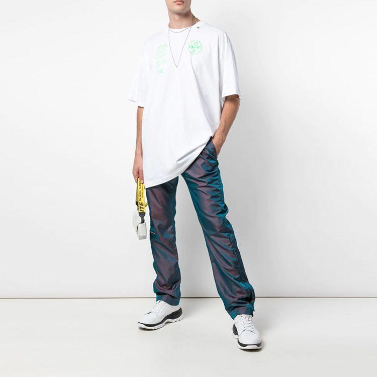 OFF WHITE Ss20 T Shirts Men's Crew Neck Moderate Straight Fit OMAA038R201850060145
