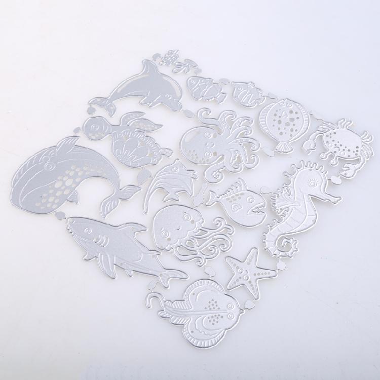 Ocean Animals Cutting Dies Stencil Template Mold Stamp Embossing Art Craft Decor