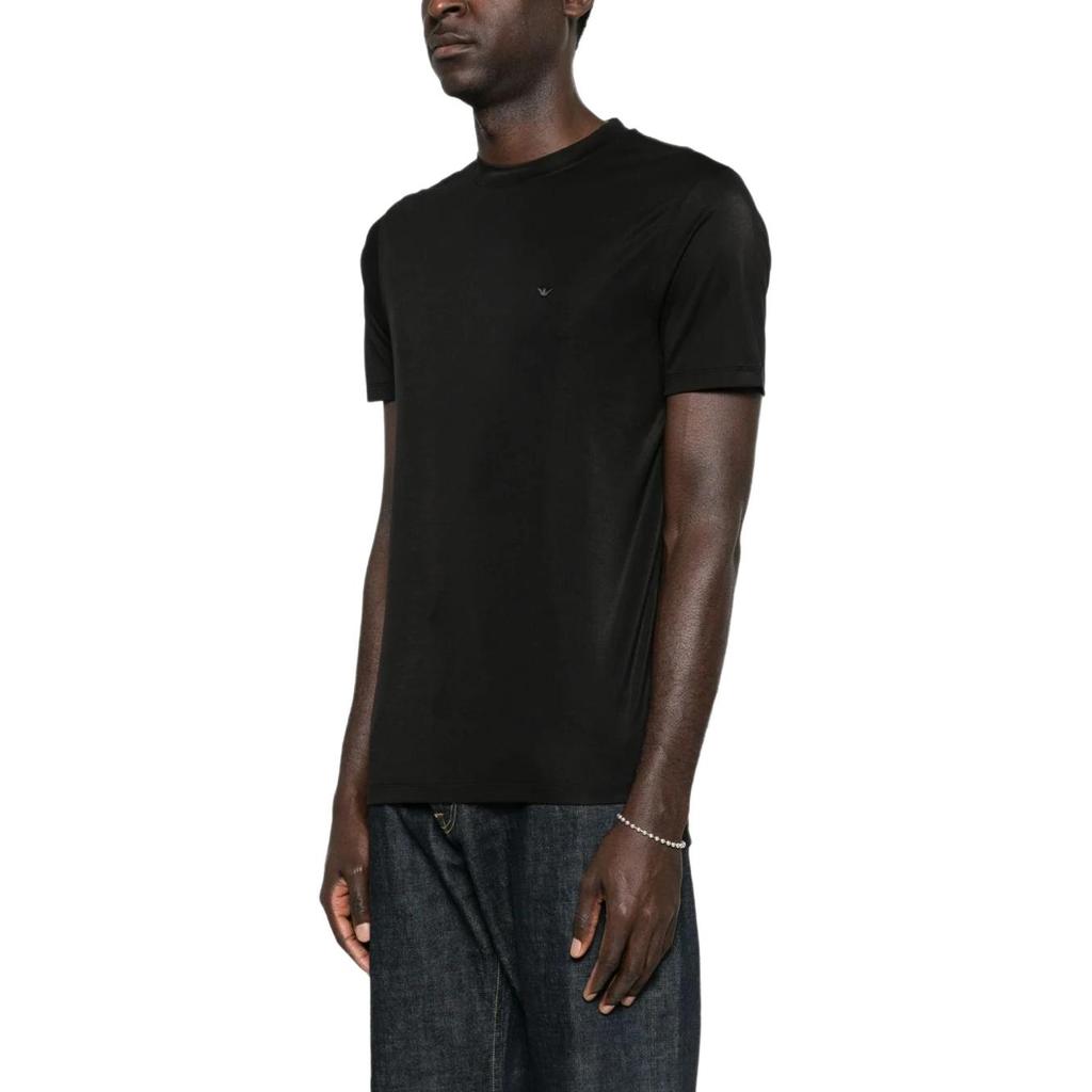 Emporio Armani Solid Color Round Neck Eagle Logo Embroidered Short Sleeve T-Shirt Men tops EM004586-AF13721-UC001