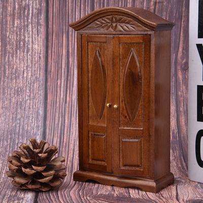 1:12 Scale   Vintage Wooden Double Door Closet Wardrobe Dolls House Accessory   Furniture