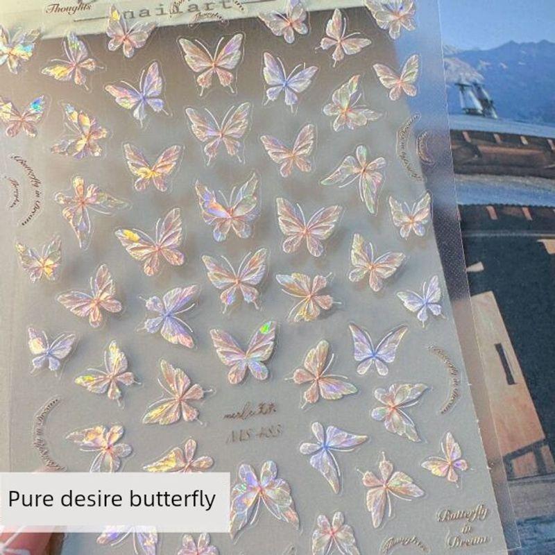 

Shell Aurora Romantic Butterfly Decorations Nail Sticker MS-483 pure desire butterfly