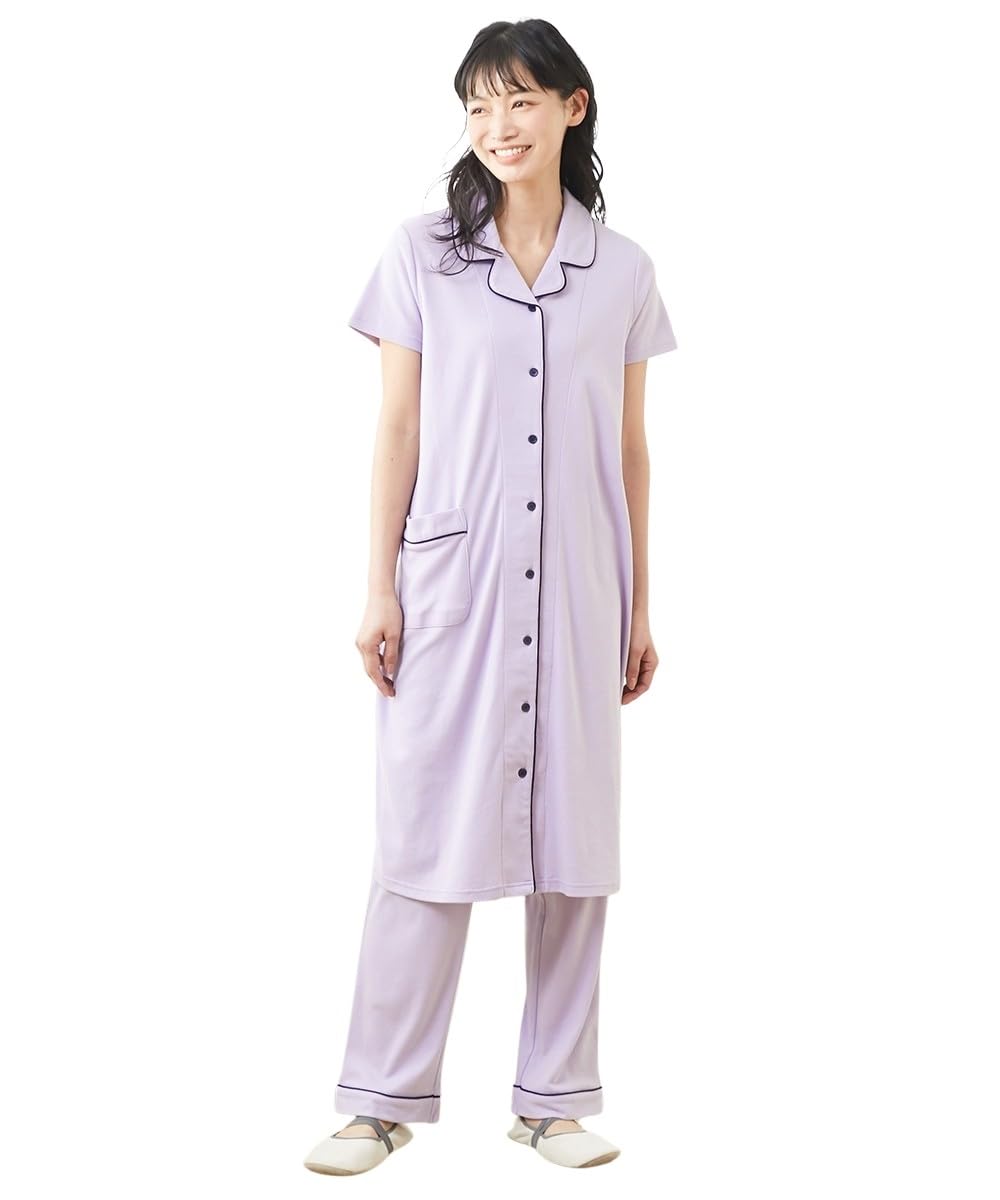 

Nissen Maternity Pajamas Set Short Sleeve Front Button Nursing Loungewear Summer Womens Pre and Postpartum Sleepwear Lavender Size 3L
