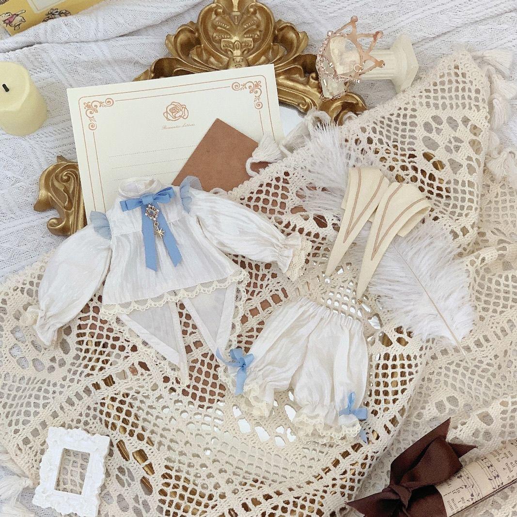 

BJD doll clothes suitable for 1/6 size Cute pajamas suit doll accessories (4 points) 1-6size белый