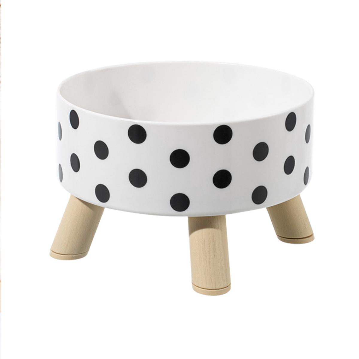 

Pet cat and dog plastic bowl with polka dot checkerboard pattern, non-slip and easy to clean белый