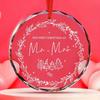 1pc/2pcs Our First Wedding Ornament, Just Married ,Glass Xmas Tree Decoration Gift, Christmas Party Holiday Gift Decor Memorial Christmas Prent
