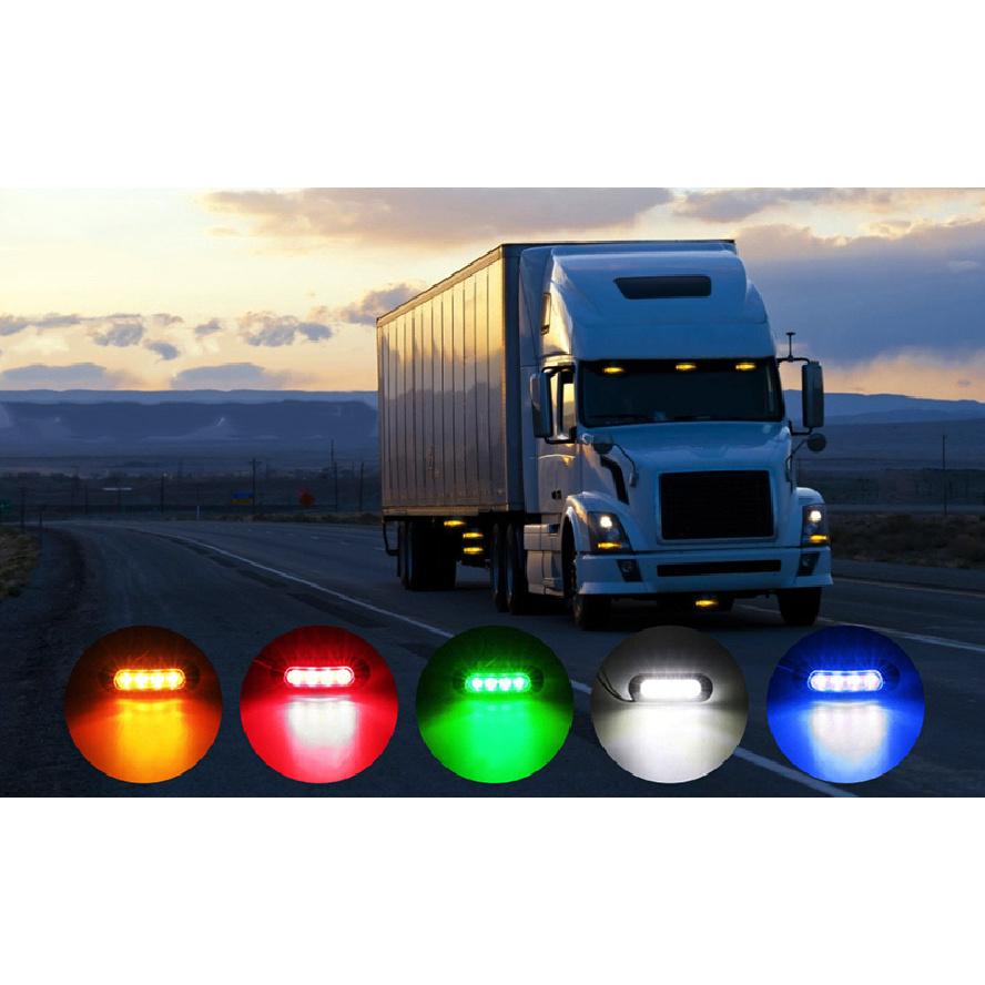 4PCS 12V-24V 4 SMD Led Side Marker Indicator Car Lights Front Rear for Trucks Cab RV Trailer Amber/Red/White/Green/Blue Back Up Lights 1